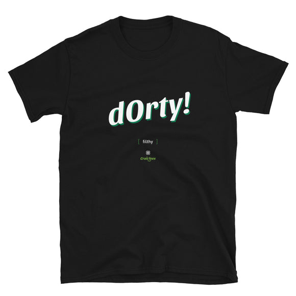 dOrty: Black/Dark Grey Short-Sleeve Unisex T-Shirt