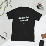 Relax the Cacks: Black/Dark Grey Short-Sleeve Unisex T-Shirt